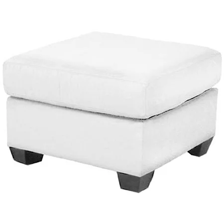 Contemporary Storage Ottoman With Tapered Block Feet